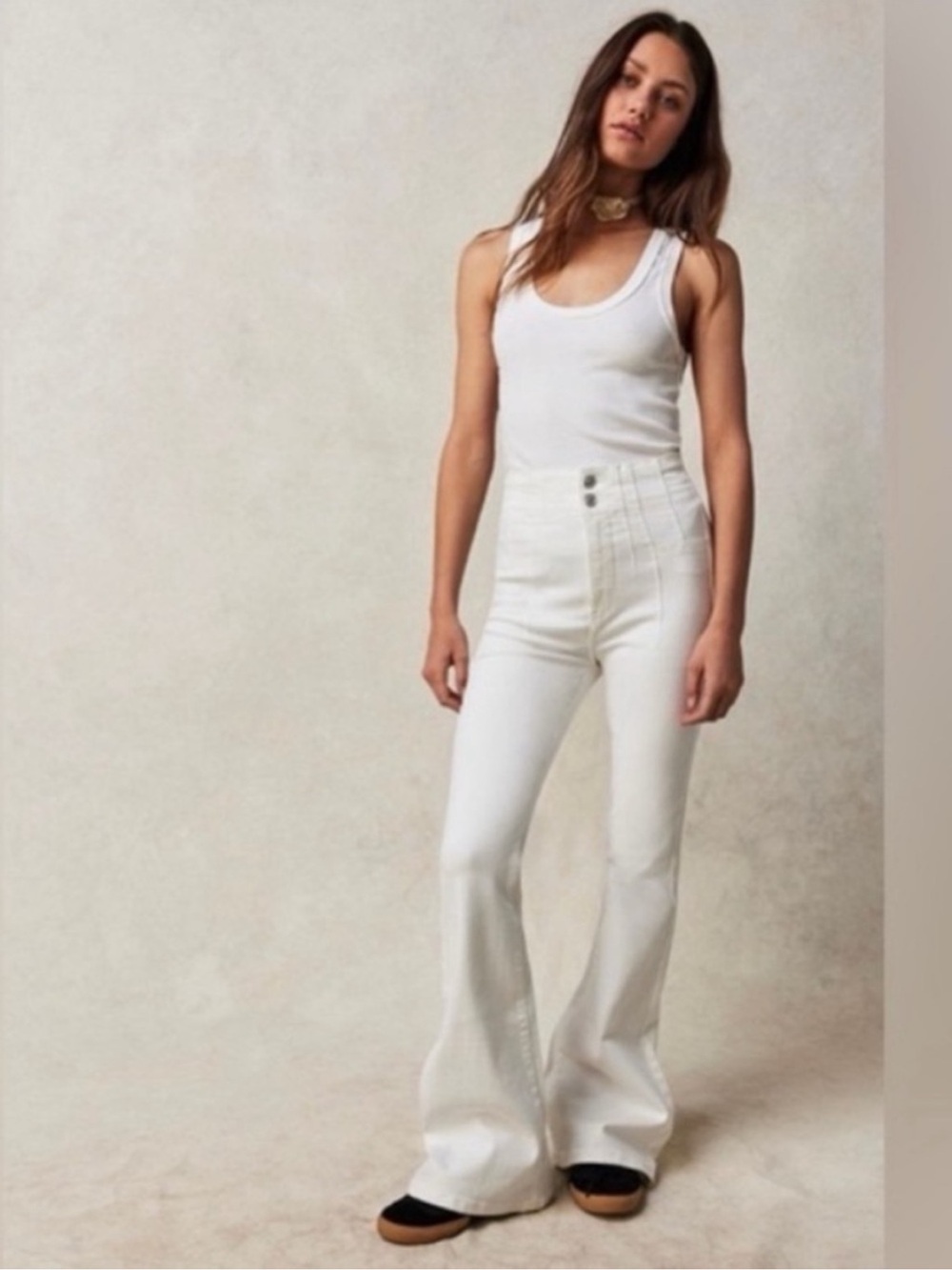 Free People We the Free White Flare Jayde Jeans